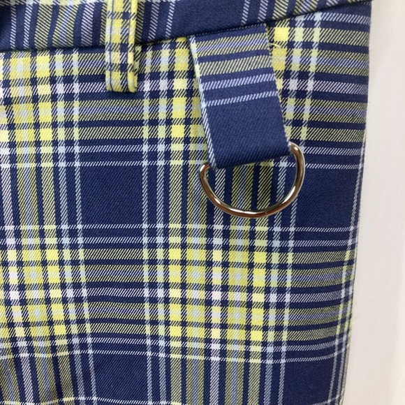 Forever 21 Women's Blue Yellow Plaid Cargo Pants Wide‎ Leg Size Medium - Picture 6 of 16